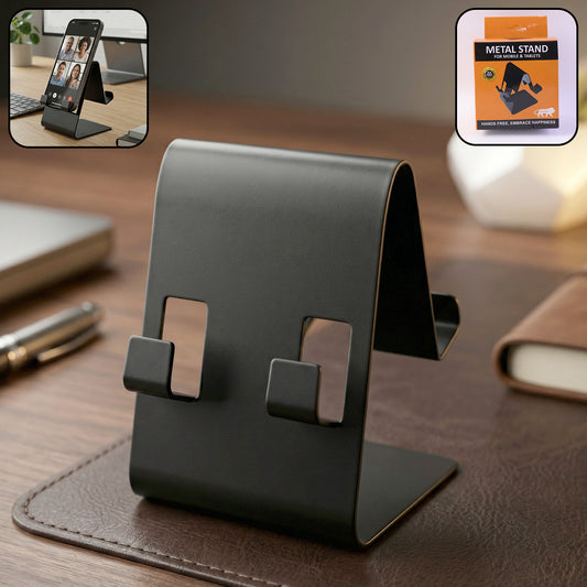 Metal Mobile Phone  Tablet Stand (1 Pc Black Color)